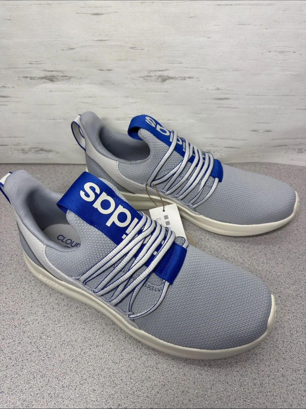 adidas Gray and Royal Blue Men's Knit Sneakers
